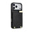 For iPhone 17 Pro Case TPU + PU Leather Hardware Decor Phone Cover with Card Holder - Black - 3