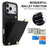 For iPhone 17 Pro Case TPU + PU Leather Hardware Decor Phone Cover with Card Holder - Black - 6