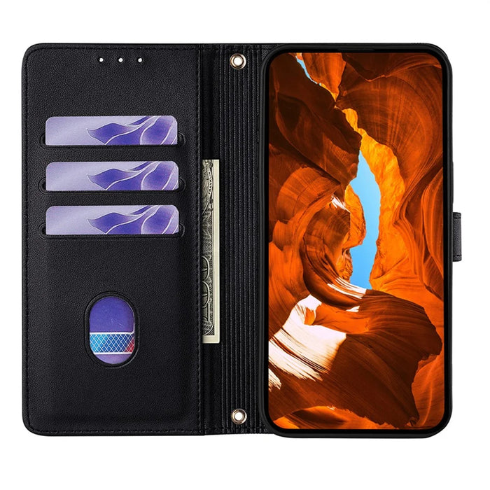For Google Pixel 10 Pro XL Case Metal I-Buckle PU Leather Wallet Phone Cover - Black - 2