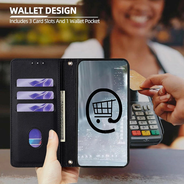 For Google Pixel 10 Pro XL Case Metal I-Buckle PU Leather Wallet Phone Cover - Black - 7