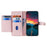 For Samsung Galaxy S25 FE Leather Case Zipper Pocket Wallet Phone Cover with 2 Straps - Pink - 2