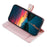 For Samsung Galaxy S25 FE Leather Case Zipper Pocket Wallet Phone Cover with 2 Straps - Pink - 3
