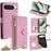 For Google Pixel 10 Leather Case Wallet Stand Cover Irregular Tail Style with Chain Strap - Pink - 1