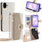 For Samsung Galaxy A08 5G / A08 4G / A07 4G Case Mirror Wallet Leather Phone Cover with Chain Shoulder Strap - White - 1