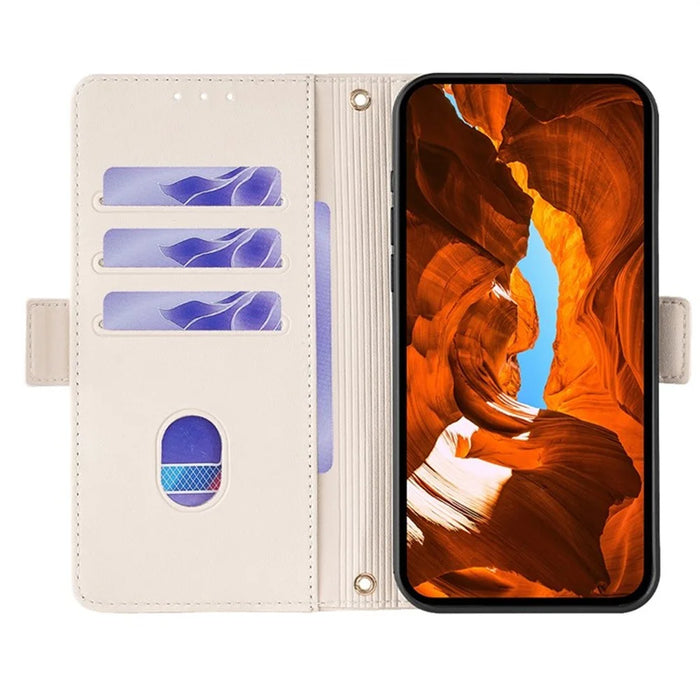 For Google Pixel 10 Pro XL Case RFID Blocking Wallet PU Leather Phone Cover with Wrist Strap - White - 2