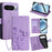 For Google Pixel 10 Pro XL Case Butterfly Flower Imprinted PU Leather Wallet Phone Cover - Purple - 1