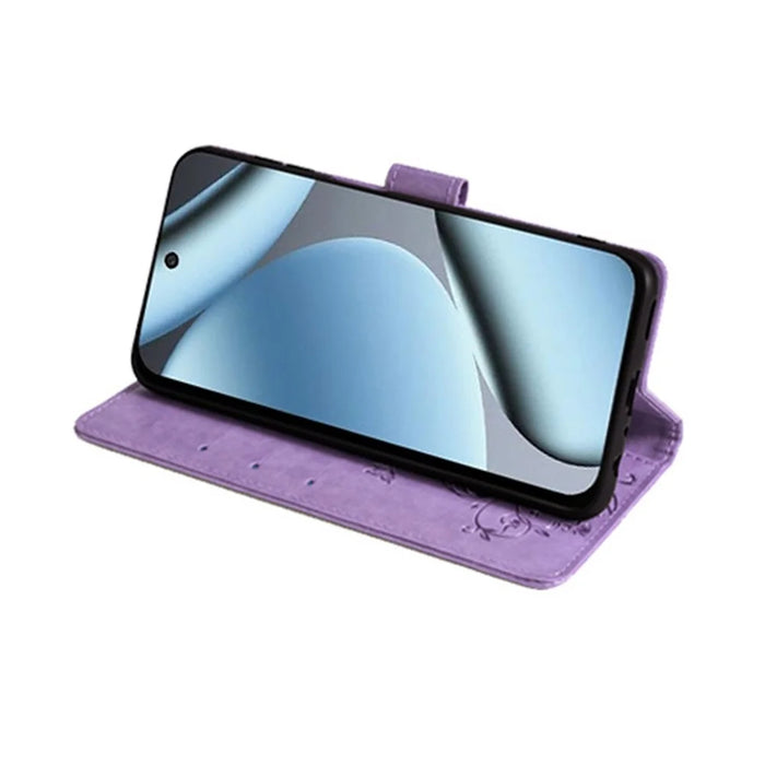 For Google Pixel 10 Pro XL Case Butterfly Flower Imprinted PU Leather Wallet Phone Cover - Purple - 3