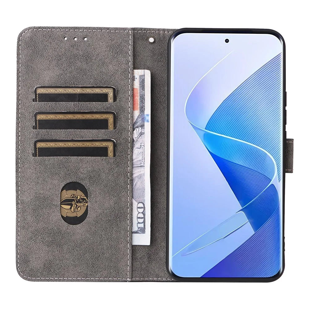 For itel Super 26 Ultra Case Wallet RFID Blocking PU Leather Phone Cover Stand with Strap - Brown - 2