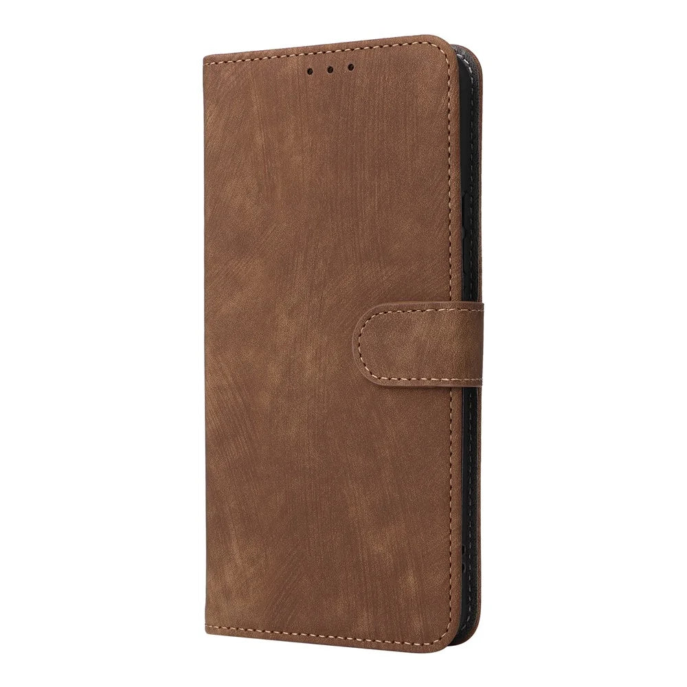 For itel Super 26 Ultra Case Wallet RFID Blocking PU Leather Phone Cover Stand with Strap - Brown - 7