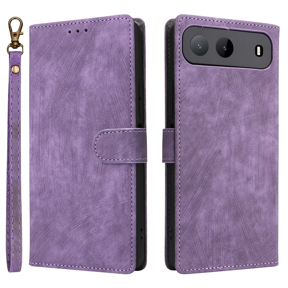 For TECNO Spark Go 5G / Infinix Hot 60i 5G Case Wallet RFID Blocking PU Leather Phone Cover Stand with Strap - Purple - 1