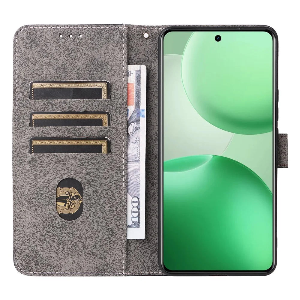 For Realme P4 Pro 5G Case Wallet RFID Blocking PU Leather Phone Cover Stand with Strap - Brown - 2