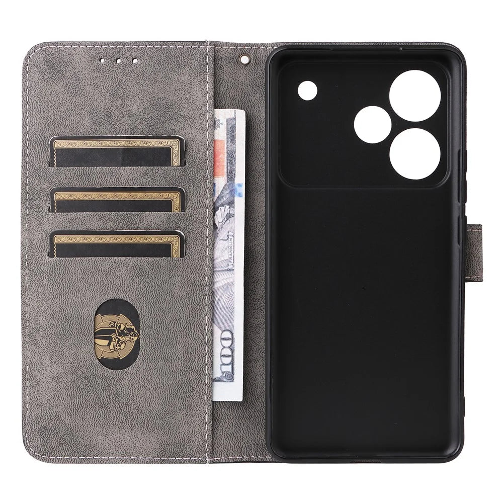 For Realme P4 Pro 5G Case Wallet RFID Blocking PU Leather Phone Cover Stand with Strap - Brown - 5