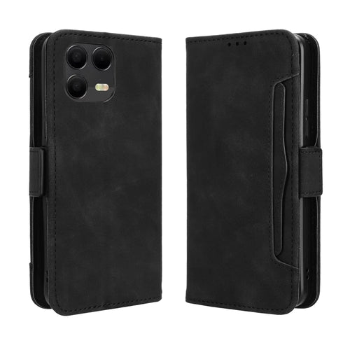 For T-Mobile Revvl 8 Pro Leather Case Phone Wallet Cover with Multiple Card Slots - Black - 1