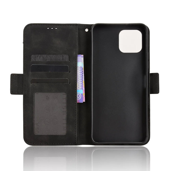 For T-Mobile Revvl 8 Pro Leather Case Phone Wallet Cover with Multiple Card Slots - Black - 4