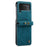 AUTSPACE A01 Series Shockproof Case for Samsung Galaxy Z Flip4 5G PU Leather + PC Vintage Matte Protective Case with Strap - Blue - 2