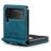 AUTSPACE A01 Series Shockproof Case for Samsung Galaxy Z Flip4 5G PU Leather + PC Vintage Matte Protective Case with Strap - Blue - 4