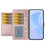 For Samsung Galaxy S26 Wallet Case with Strap / Multiple Card Slots Solid Color Leather Stand Phone Cover - Rose Gold - 2