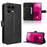 For T-Mobile Revvl 8 Pro Leather Wallet Case with Strap Diamond Texture Phone Cover - Black - 1