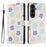 For Samsung Galaxy S25 FE Case Pattern Print PU Leather Wallet Phone Cover with Wrist Strap - Colored Flowers - 1