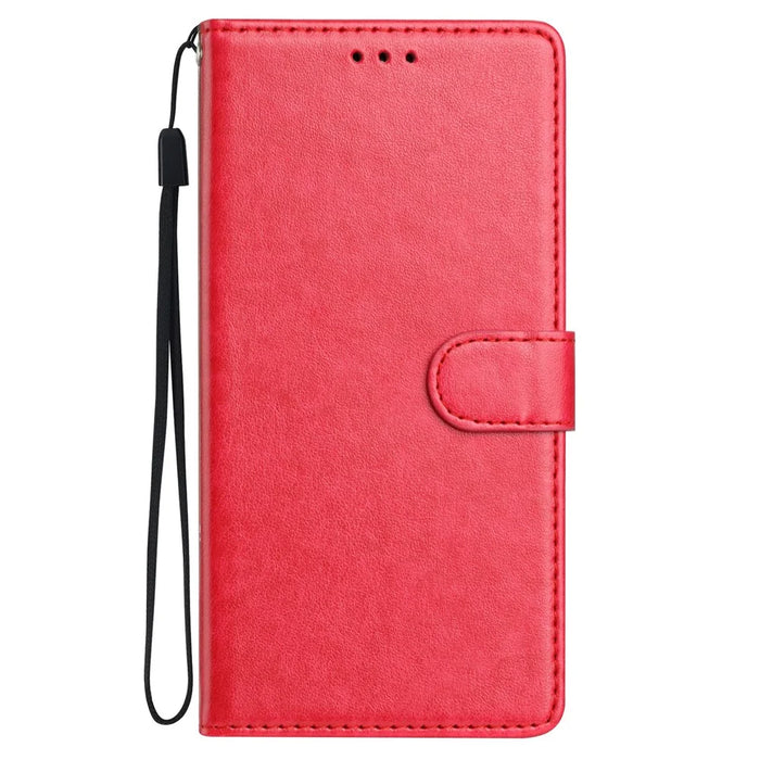 For Samsung Galaxy S26 Leather Case Wallet Stand Phone Cover with Handy Strap - Rose - 7