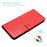 For Samsung Galaxy S26 Ultra Leather Case with Card Slots Mandala Pattern Phone Cover Stand - Red - 5