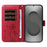 For Samsung Galaxy S26 Ultra Leather Wallet Case with Strap Dandelion Imprint Phone Stand Cover - Red - 2