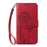 For Samsung Galaxy S26 Ultra Leather Wallet Case with Strap Dandelion Imprint Phone Stand Cover - Red - 6