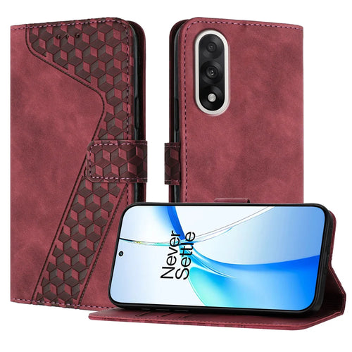 For OnePlus Ace 5 Ultra 5G / OnePlus Nord 5 5G Leather Case 7-Shaped Pattern Wallet Stand Shockproof Phone Cover - Brown - 1
