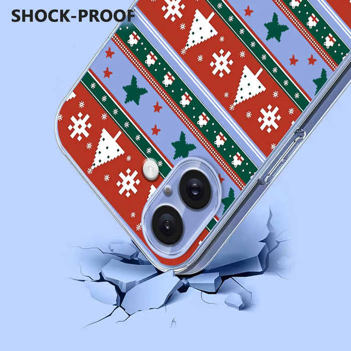 For iPhone 16 Plus Case Christmas Themed Pattern Printing TPU Phone Back Cover - Christmas Ribbons - 3