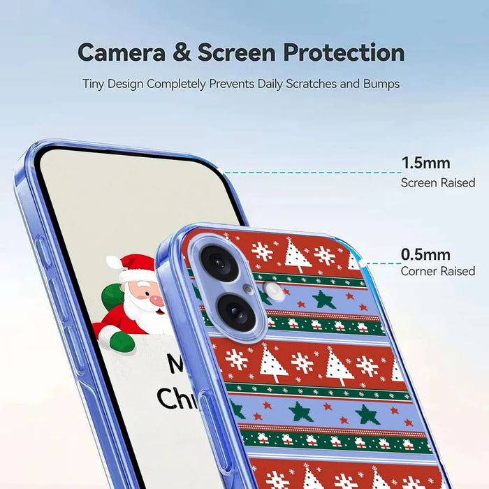 For iPhone 16 Plus Case Christmas Themed Pattern Printing TPU Phone Back Cover - Christmas Ribbons - 4