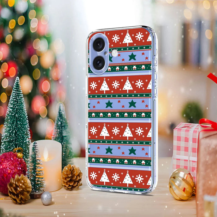 For iPhone 16 Plus Case Christmas Themed Pattern Printing TPU Phone Back Cover - Christmas Ribbons - 5