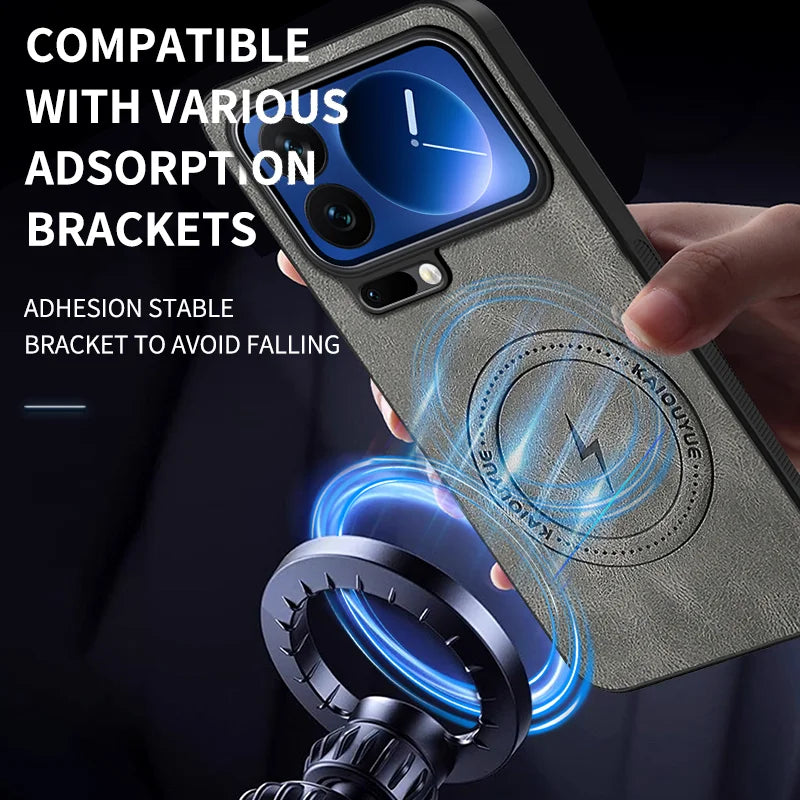 WANLONFENG For Xiaomi 17 Pro Magnetic Case  SD Series PC TPU Phone Cover with 2Pcs Screen Film - Grey - 6