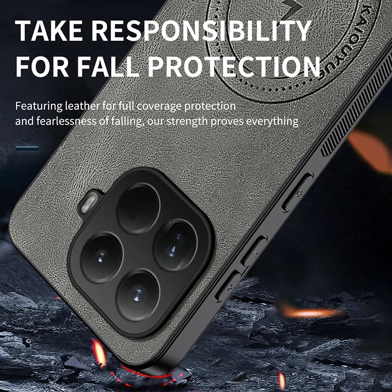WANLONFENG For Xiaomi 15T Pro Magnetic Case  SD Series PC TPU Phone Cover with 2Pcs Screen Film - Grey - 4