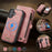 CASEME For iPhone 17 Phone Cases  008 Leather Cover with Detachable Wallet and Strap - Pink - 4