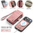 CASEME For iPhone 17 Pro Phone Cases  008 Leather Cover with Detachable Wallet and Strap - Pink - 5