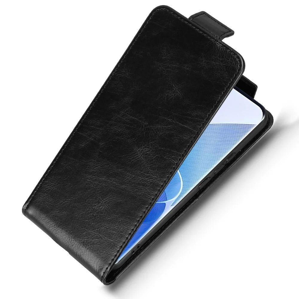 For itel Super 26 Ultra Stand Case Magnetic Clasp Vertical Flip Leather Phone Cover with Card Holder - Black - 4