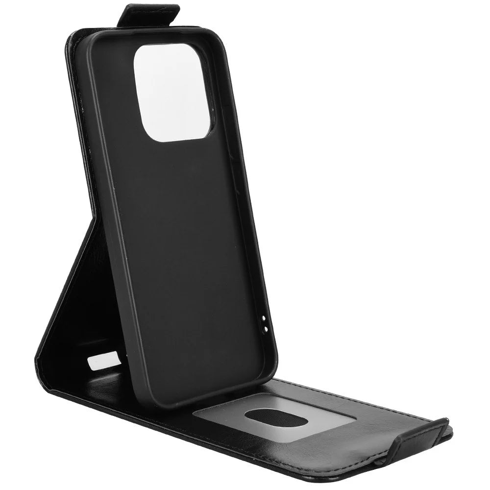 For Realme 15T 5G Stand Case Magnetic Clasp Vertical Flip Leather Phone Cover with Card Holder - Black - 2