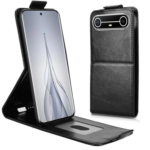 For TECNO Pova Slim 5G  /  Spark Slim 4G Stand Case Magnetic Clasp Vertical Flip Leather Phone Cover with Card Holder - Black - 1