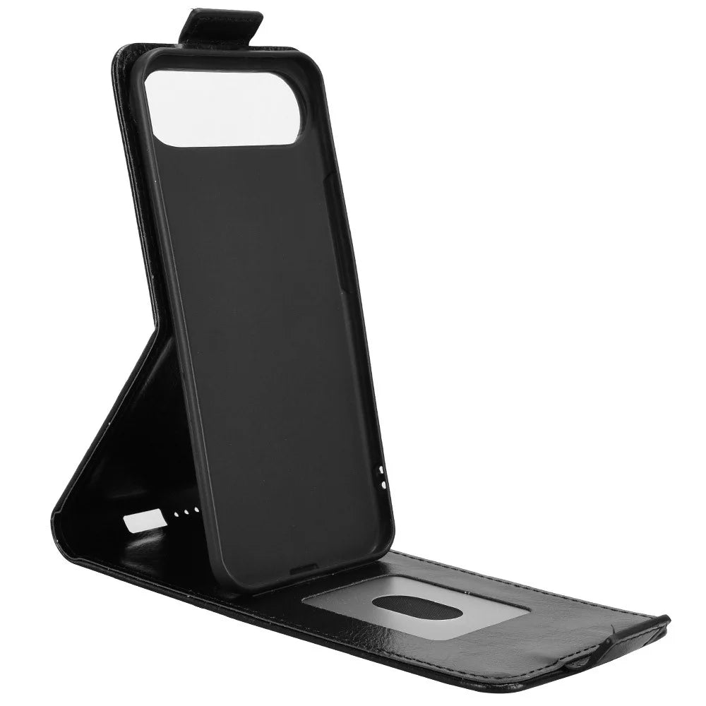 For TECNO Pova Slim 5G  /  Spark Slim 4G Stand Case Magnetic Clasp Vertical Flip Leather Phone Cover with Card Holder - Black - 2