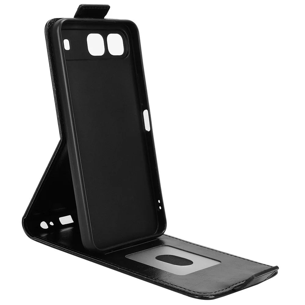 For TECNO Spark Go 5G  /  Infinix Hot 60i 5G Stand Case Magnetic Clasp Vertical Flip Leather Phone Cover with Card Holder - Black - 2