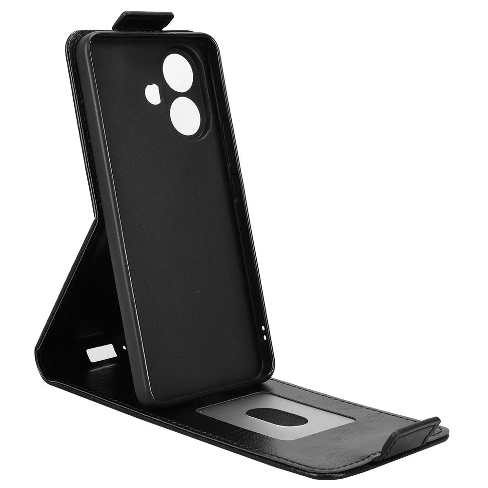 For vivo V60 Lite 5G  /  4G Stand Case Magnetic Clasp Vertical Flip Leather Phone Cover with Card Holder - Black - 2