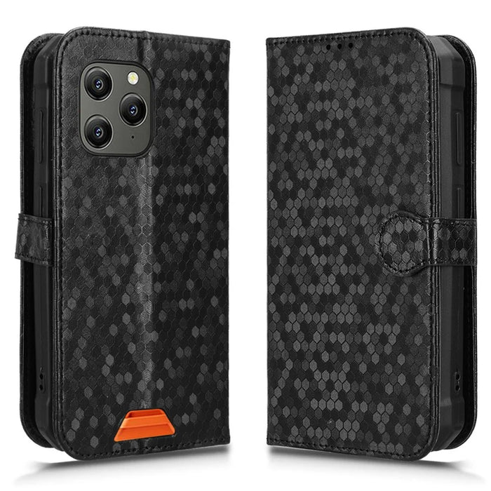Wallet Case For Blackview BV5300  /  BV5300 Pro  /  BV5300 Plus  /  Oscal S70  /  S70 Pro Dot Pattern Imprint PU Leather Phone Cover with Wrist Strap - Black - 1