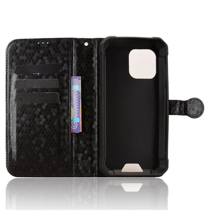 Wallet Case For Blackview BV5300  /  BV5300 Pro  /  BV5300 Plus  /  Oscal S70  /  S70 Pro Dot Pattern Imprint PU Leather Phone Cover with Wrist Strap - Black - 2