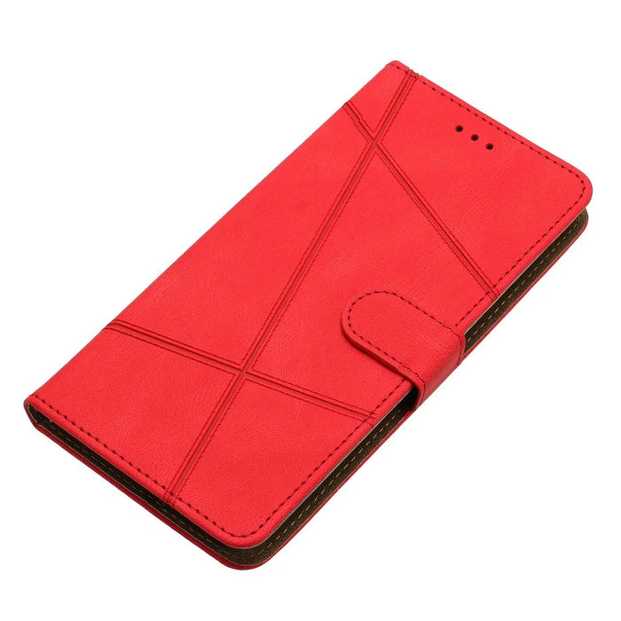 For Samsung Galaxy S26 Case Crazy Horse Texture PU Leather Wallet Stand Phone Cover - Red - 4