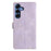 For Samsung Galaxy S26 Case Wallet Stand Imprinted Triangle Pattern Leather Phone Flip Cover - Purple - 7