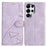 For Samsung Galaxy S26 Ultra Case Wallet Stand Imprinted Triangle Pattern Leather Phone Flip Cover - Purple - 1