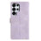 For Samsung Galaxy S26 Ultra Case Wallet Stand Imprinted Triangle Pattern Leather Phone Flip Cover - Purple - 7