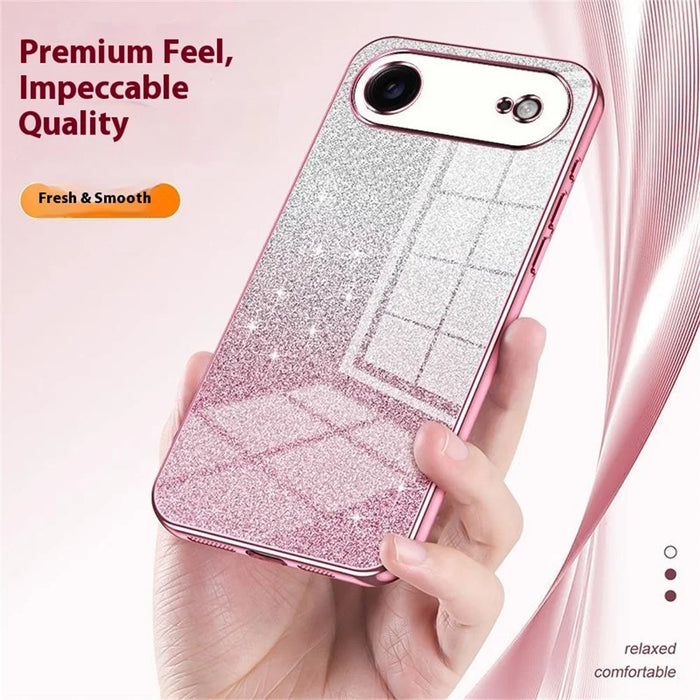 For iPhone Air Case Electroplating Gradient Glitter TPU Phone Cover - Pink - 5