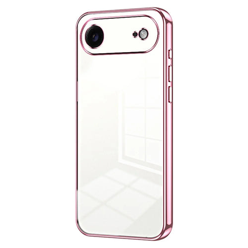 For iPhone Air Case Electroplating Frame Soft TPU Phone Cover - Pink - 1