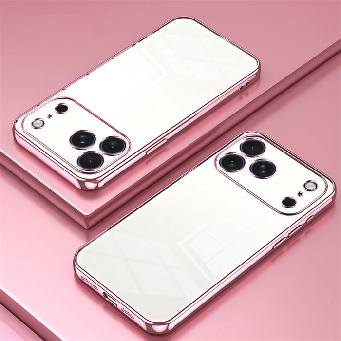 For iPhone 17 Pro Max Case Electroplating Frame Soft TPU Phone Cover - Pink - 2